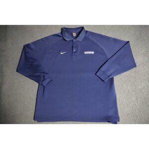 Nike Dri-Fit Polo Shirt Mens 2XL Blue UConn Huskies Basketball Logo Embroidered